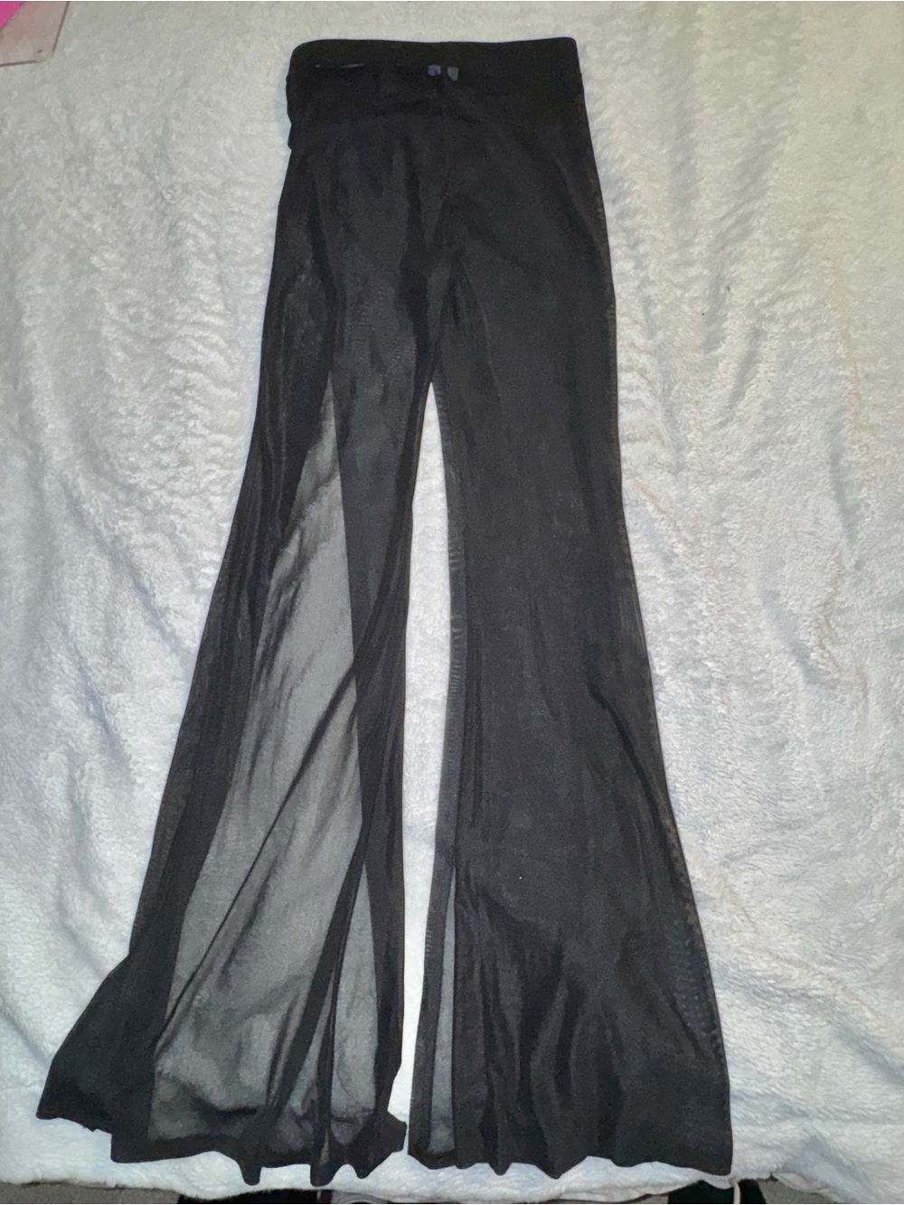 Solado Black Mesh High-Waisted Festival Pants Size Small - Picture 3 of 7
